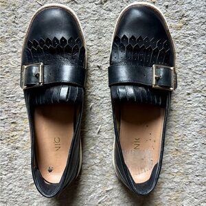 Vionic Cambridge Black Leather Loafers Size 8